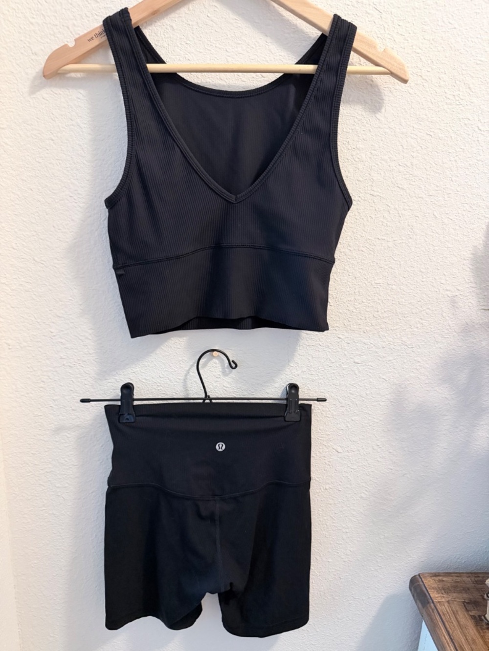 Lululemon Power Pivot Tank Rib Align High Rise Ribbed Shorts Set Black - Picture 4 of 12